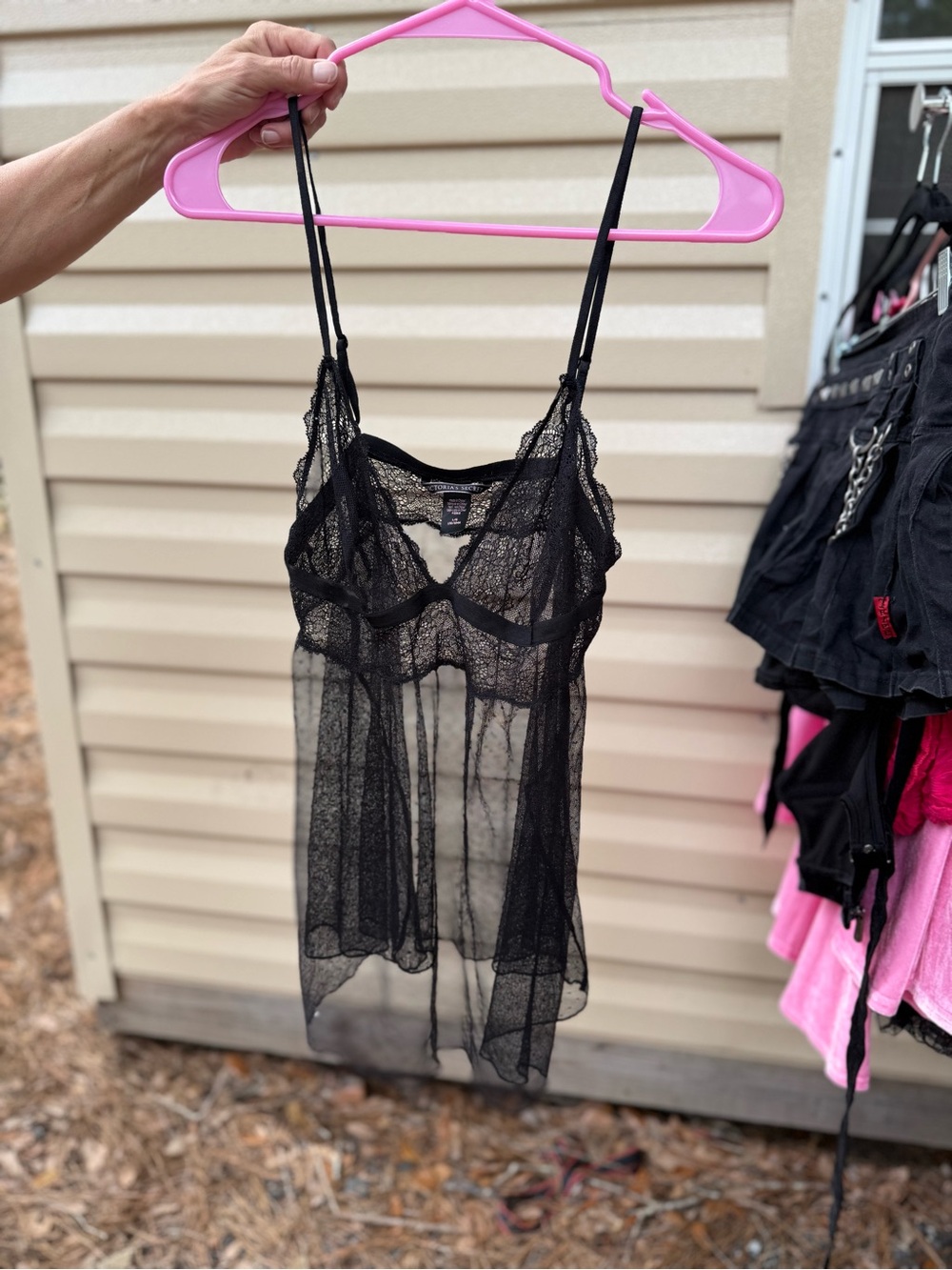 Sheer Black Lace Babydoll Chemise